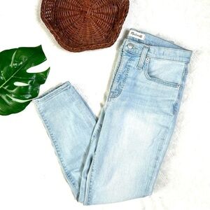 Madewell Mid Rise Skinny Crop Light Wash Lightweight Denim Jeans Size 28